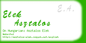 elek asztalos business card